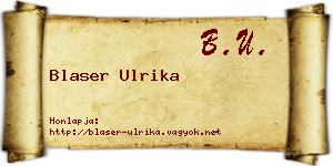 Blaser Ulrika névjegykártya